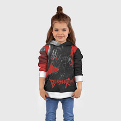 Толстовка-худи детская Берсерк черный рыцарь, цвет: 3D-белый — фото 2