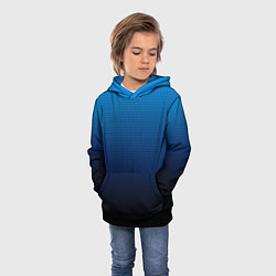 Толстовка-худи детская Из голубого в чёрный градиент с точками, цвет: 3D-черный — фото 2
