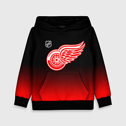 Толстовка-худи детская Детройт Ред Уингз - градиент, цвет: 3D-черный
