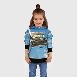 Толстовка-худи детская Bombardino Crocodillo мем, цвет: 3D-черный — фото 2