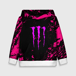 Толстовка-худи детская Monster energy неоновые краски лого, цвет: 3D-белый