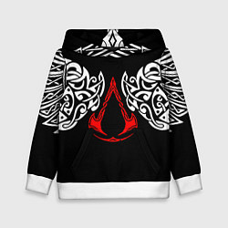 Толстовка-худи детская Силуэт ворона - Aссасинс Крид, цвет: 3D-белый