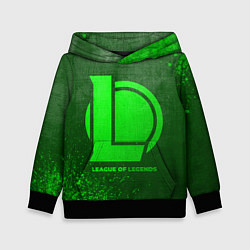 Толстовка-худи детская League of Legends - green gradient, цвет: 3D-черный