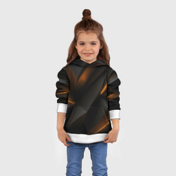 Толстовка-худи детская Черная текстура с углами, цвет: 3D-белый — фото 2