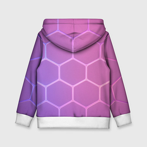 Детская толстовка Розовые неоновые соты / 3D-Белый – фото 2