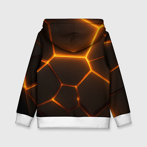 Детская толстовка Оранжевое свечение текстура / 3D-Белый – фото 2