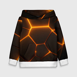 Толстовка-худи детская Оранжевое свечение текстура, цвет: 3D-белый