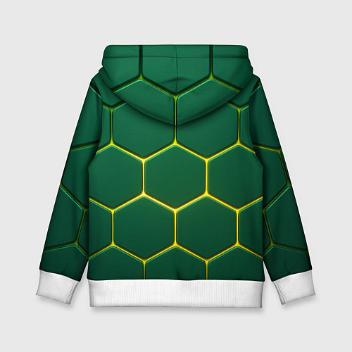 Детская толстовка Зеленые плиты с желтым светом / 3D-Белый – фото 2