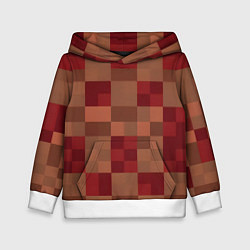 Толстовка-худи детская Бордовые пиксели, цвет: 3D-белый