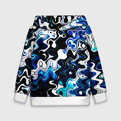 Детская толстовка Абстракция разлитые краски чёрно-сине-белый