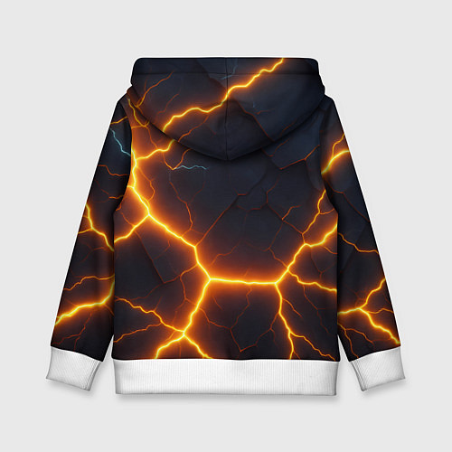 Детская толстовка Молнии и черные объемные плиты / 3D-Белый – фото 2