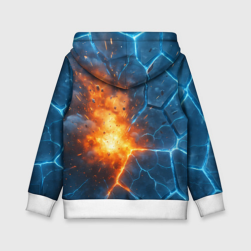 Детская толстовка Взрыв из объемных плит / 3D-Белый – фото 2