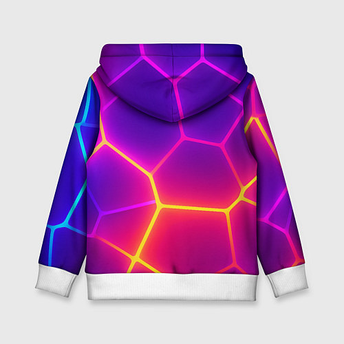 Детская толстовка Синие плиты с фиолетовым свечением / 3D-Белый – фото 2