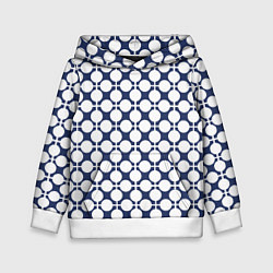 Детская толстовка Серо-белый узор в клетку и горох ретро