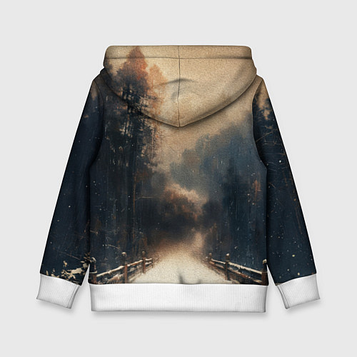 Детская толстовка Дорога к Японскому храму / 3D-Белый – фото 2