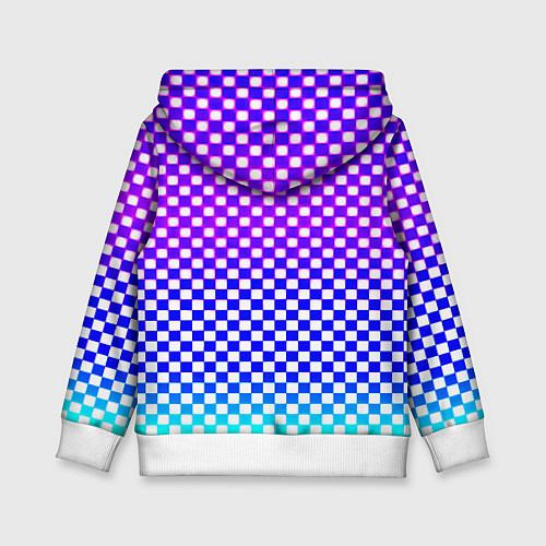 Детская толстовка Monster шахматная клетка градиент / 3D-Белый – фото 2