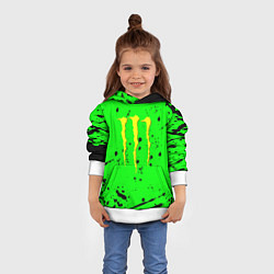 Толстовка-худи детская Monster energy кислотные брызги, цвет: 3D-белый — фото 2