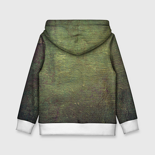 Детская толстовка Абстракция - old board painted with green paint / 3D-Белый – фото 2