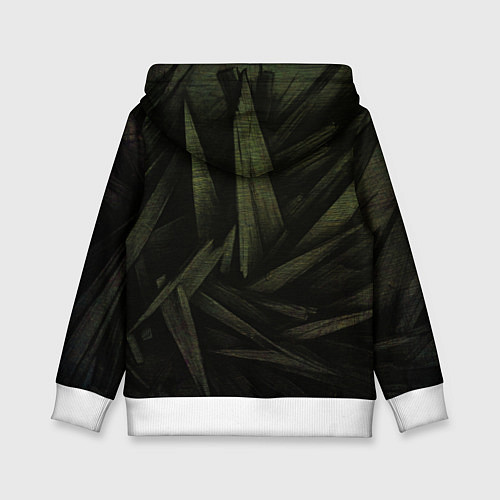 Детская толстовка Абстракция - green triangles / 3D-Белый – фото 2