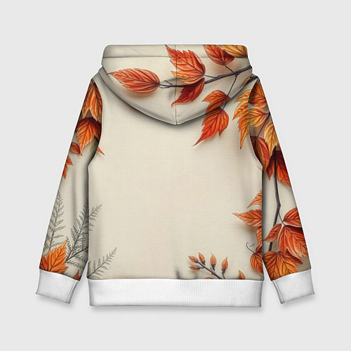 Детская толстовка Лис под осенними листьями / 3D-Белый – фото 2