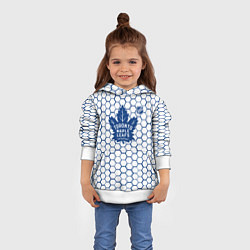 Толстовка-худи детская Торонто Мейпл Лифс - белые соты, цвет: 3D-белый — фото 2