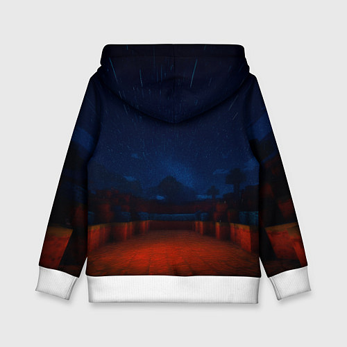 Детская толстовка Собака и летающий монстр перед костром / 3D-Белый – фото 2