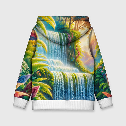 Детская толстовка Каскадный водопад / 3D-Белый – фото 2