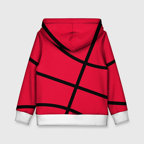 Детская толстовка Хьюстон Рокетс - текстура малинового мяча / 3D-Белый – фото 2