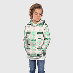 Толстовка-худи детская Easter turquoise, цвет: 3D-белый — фото 2