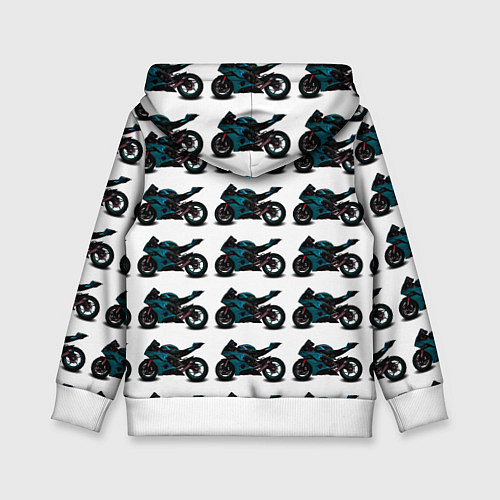 Детская толстовка Motorbike blue / 3D-Белый – фото 2