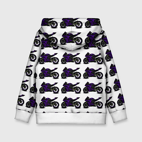 Детская толстовка The motorcycle is dark purple / 3D-Белый – фото 2