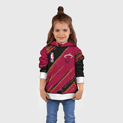 Толстовка-худи детская Майами Хит - цвета команды, цвет: 3D-белый — фото 2