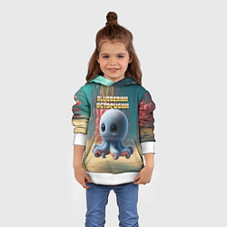 Толстовка-худи детская Blueberini Octopusini мем, цвет: 3D-белый — фото 2