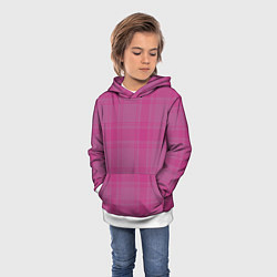 Толстовка-худи детская Checkered pink, цвет: 3D-белый — фото 2