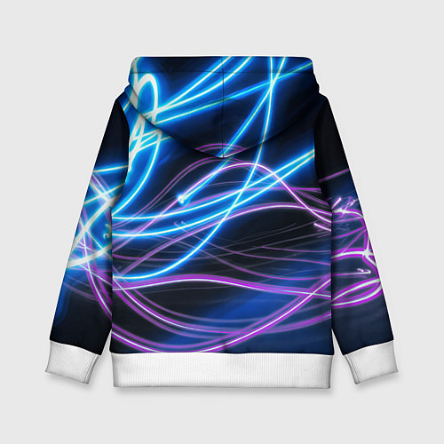 Детская толстовка Неоновая абстракция на темном / 3D-Белый – фото 2