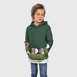 Толстовка-худи детская Луна Малевича сосновый зеленый, цвет: 3D-белый — фото 2