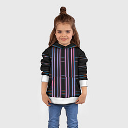 Толстовка-худи детская Neon red blue black, цвет: 3D-белый — фото 2