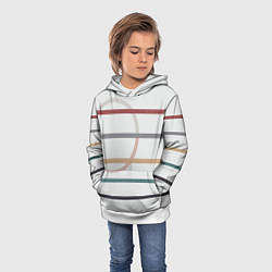 Толстовка-худи детская Stripes and circle, цвет: 3D-белый — фото 2