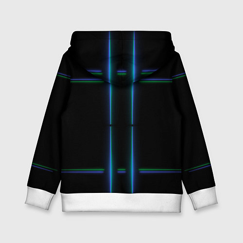 Детская толстовка Color black green blue lines / 3D-Белый – фото 2