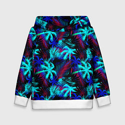 Толстовка-худи детская Palm blue light blue, цвет: 3D-белый