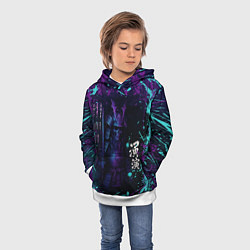 Толстовка-худи детская Призрачный самурай - неоновый арт, цвет: 3D-белый — фото 2