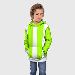Толстовка-худи детская Color light green white stripes, цвет: 3D-белый — фото 2