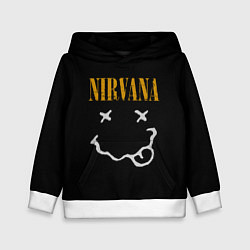 Толстовка-худи детская Nirvana rock music, цвет: 3D-белый