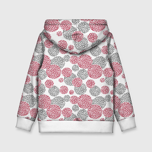 Детская толстовка Крупный красный серый горох с леопардовой текстуро / 3D-Белый – фото 2