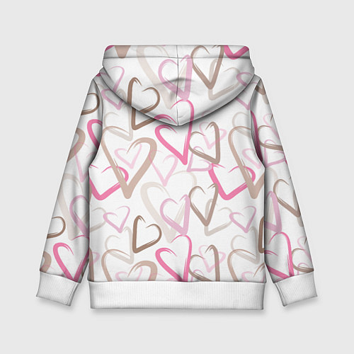 Детская толстовка Розовые сердца / 3D-Белый – фото 2