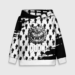 Толстовка-худи детская Doom паттерн пипл краски, цвет: 3D-белый