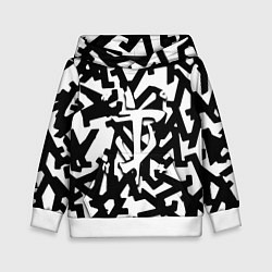 Толстовка-худи детская Doom x half life pattern, цвет: 3D-белый