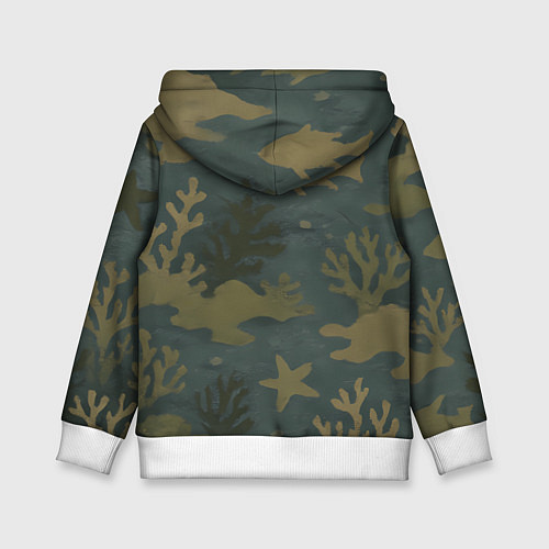 Детская толстовка Подводный камуфляж из рыб / 3D-Белый – фото 2
