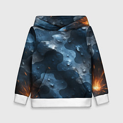 Детская толстовка Синий камуфляж с каплями