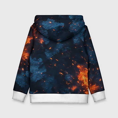 Детская толстовка Синий камуфляж с искрами / 3D-Белый – фото 2